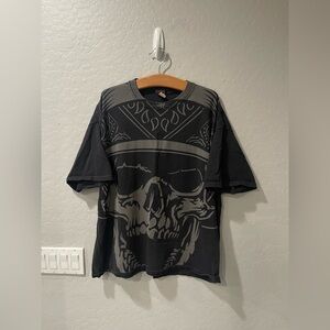 Vintage‎ OG Abel Huge Print Skull Shirt Size 2XL